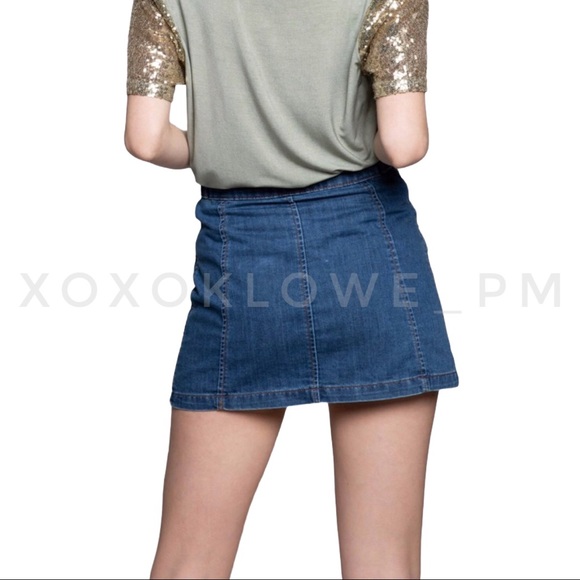 🔥SALE POL Button Front Denim Jean Skirt - Picture 5 of 12